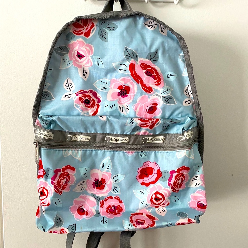 Lesportsac Floral Backpack Used once, ever. EEUC